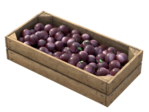 Plum Wooden Crate 3D Model