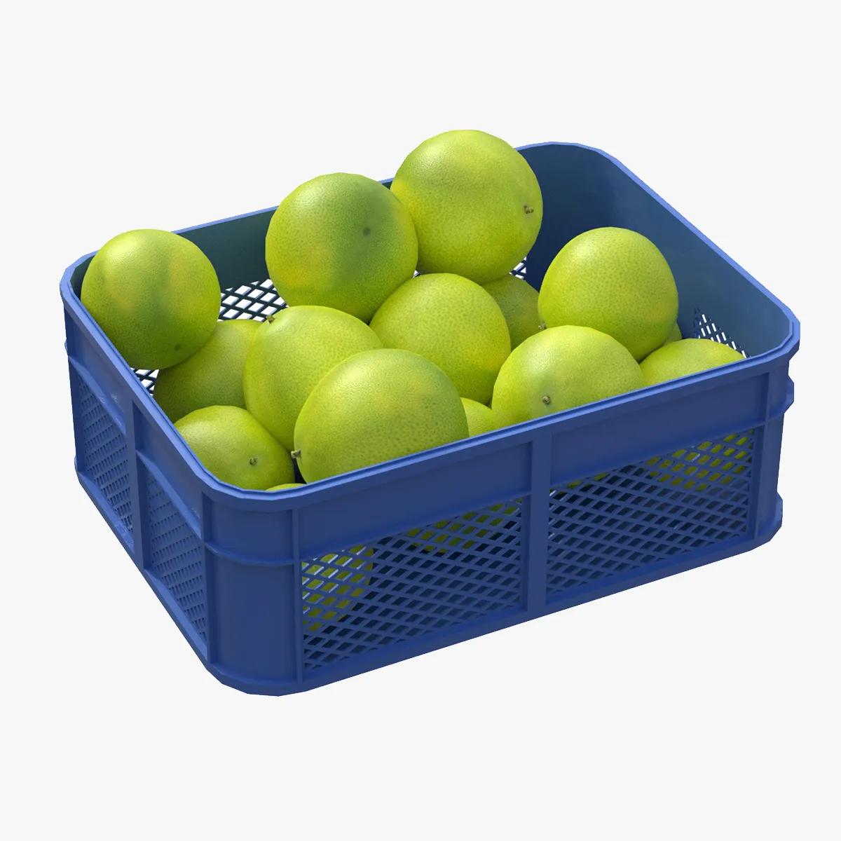Pomelo Plastic Crate 3D Model .c4d .max .obj .3ds .fbx .stl .blend 