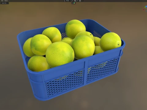 Pomelo Plastic Crate 3D Model