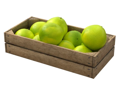 Pomelo Wooden Crate 3D Model
