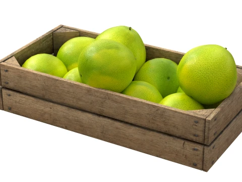 Pomelo Wooden Crate 3D Model