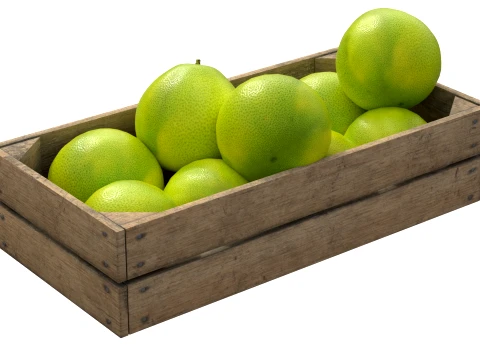 Pomelo Wooden Crate 3D Model