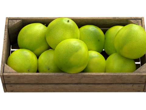 Pomelo Wooden Crate 3D Model