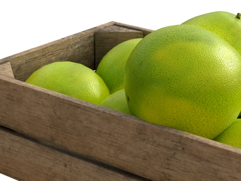 Pomelo Wooden Crate 3D Model