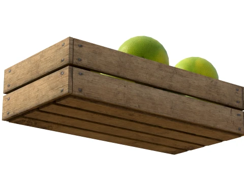 Pomelo Wooden Crate 3D Model