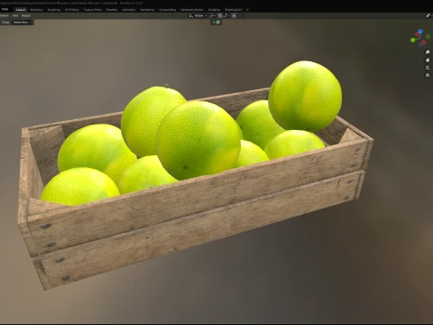 Pomelo Wooden Crate 3D Model