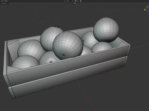 Pomelo Wooden Crate 3D Model