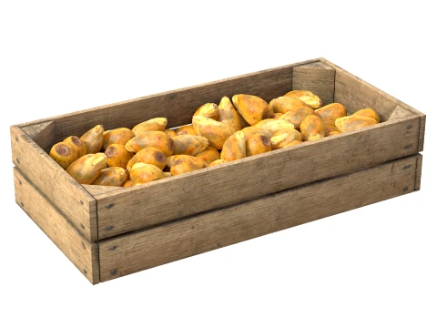 Prickly Pear Wooden Crate 3D Model