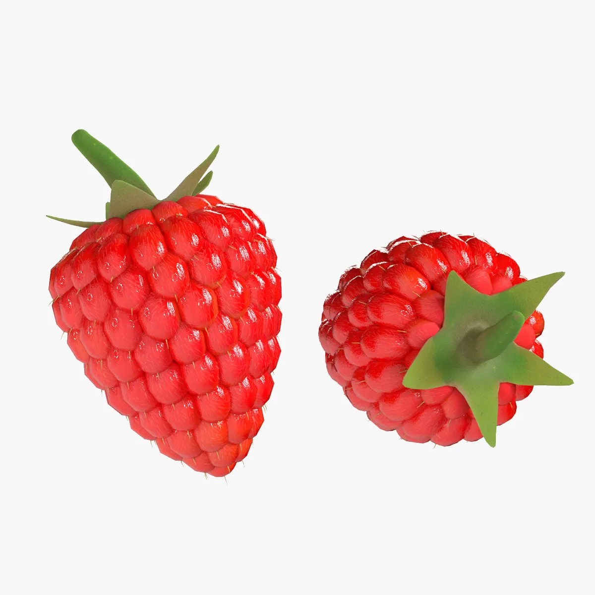 Raspberry Fruit 3D Model .c4d .max .obj .3ds .fbx .stl .blend