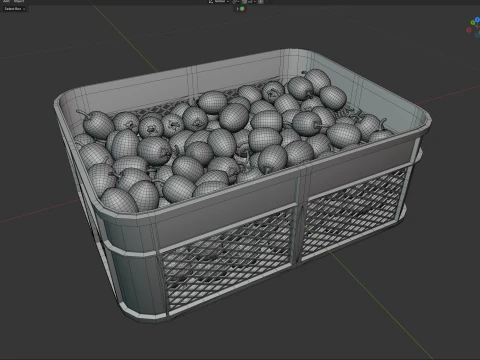Sapodilla Plastic Crate 3D Model