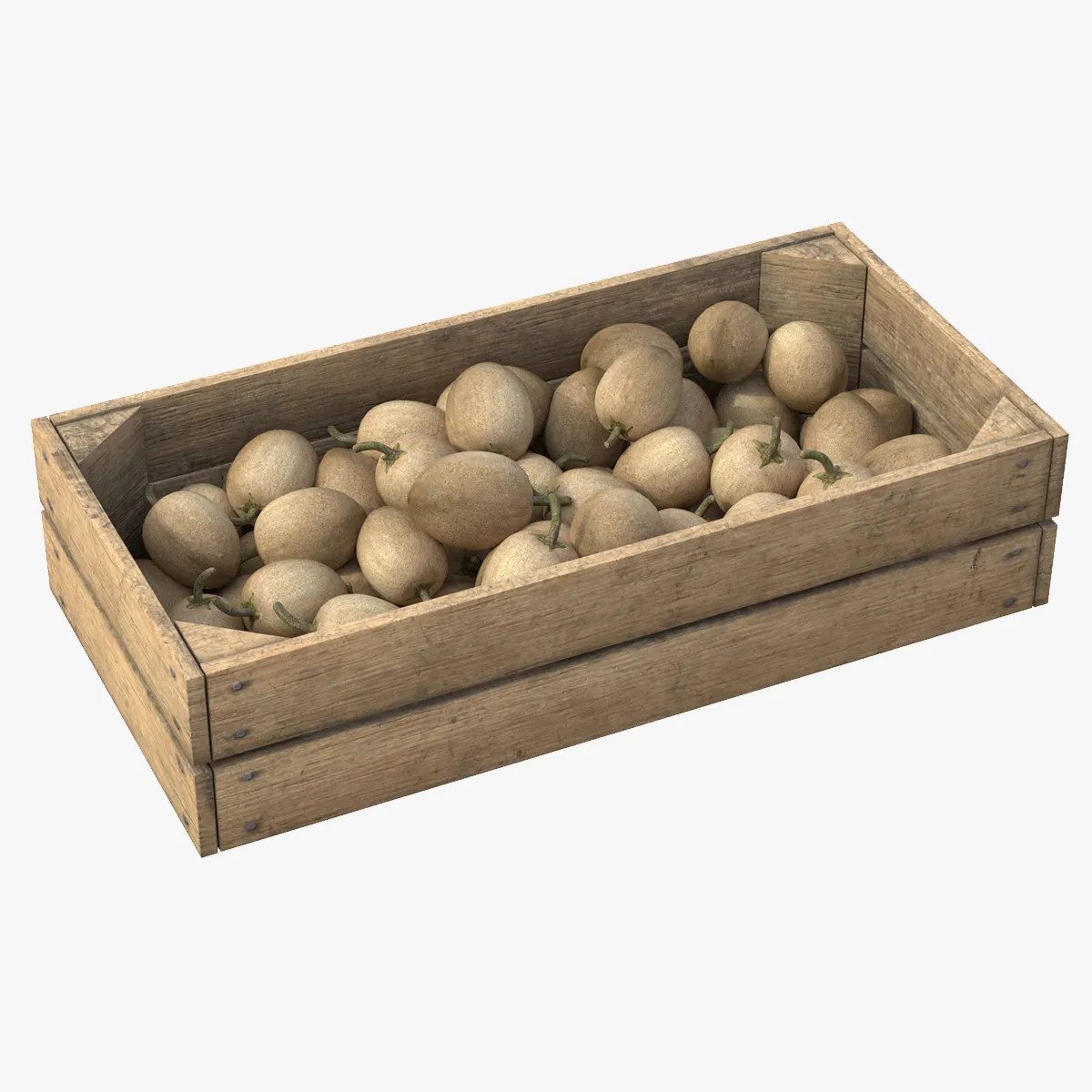 Sapodilla Wooden Crate 3D Model .c4d .max .obj .3ds .fbx .stl .blend 