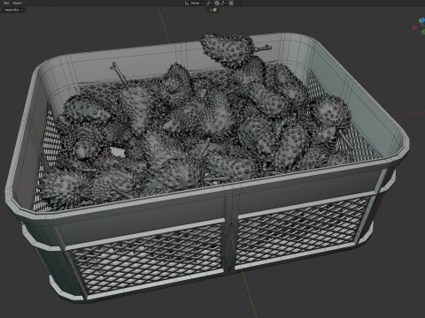 Soursop Plastic Crate 3D Model