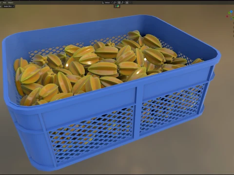 Starfruit Plastic Crate 3D Model