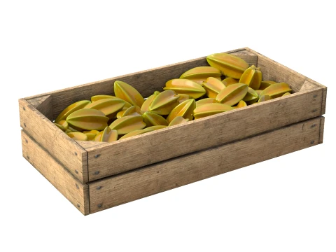 Starfruit Wooden Crate 3D Model