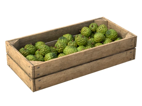 Sugar Apple Wooden Crate 3D Model