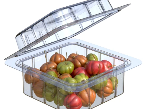 Surinam Cherry Fruit Box Plastic Transparent 3D Model