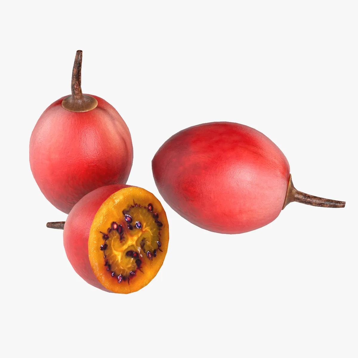 Tamarillo Fruit 3D Model .c4d .max .obj .3ds .fbx .stl .blend 