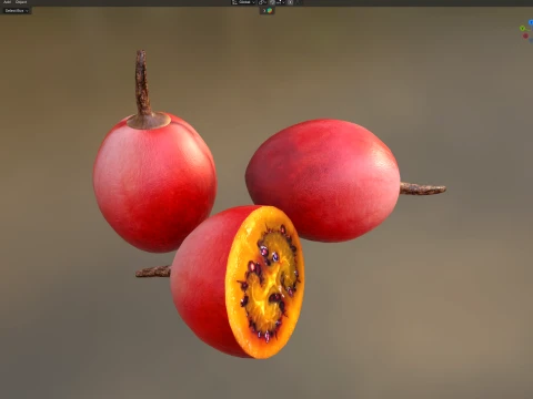 Tamarillo Fruit 3D Model
