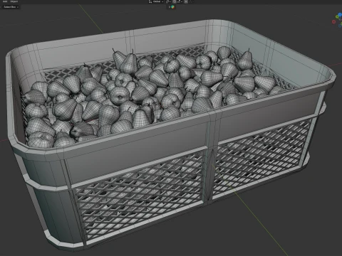 Water Java Apple Plastic Crate 3D Model
