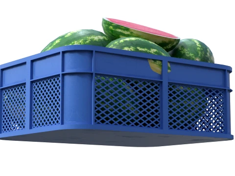 Watermelon Plastic Crate 3D Model