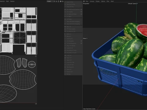 Watermelon Plastic Crate 3D Model