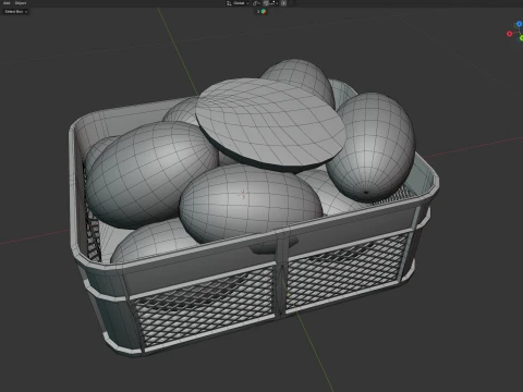 Watermelon Plastic Crate 3D Model