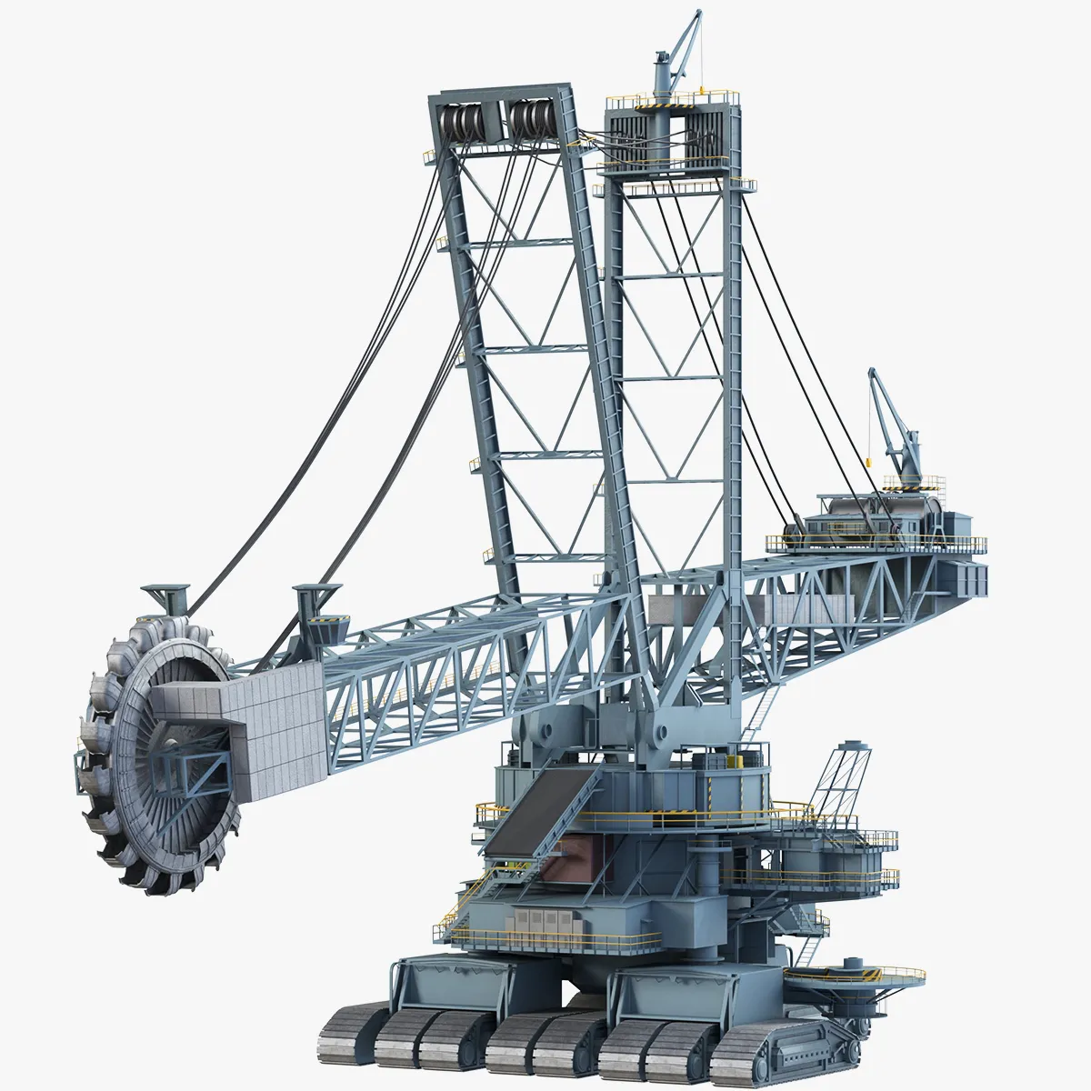 Bagger 293 Bucket Wheel Excavator 3D Model .c4d .max .obj .3ds .fbx .stl .blend 