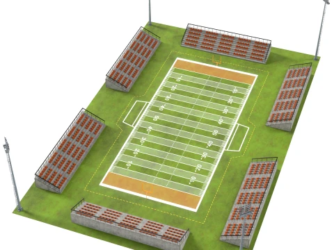 American-Football-Arena 3D Modell