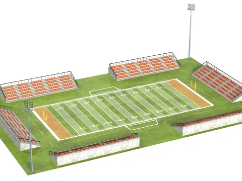 American Football Arena 3D Model