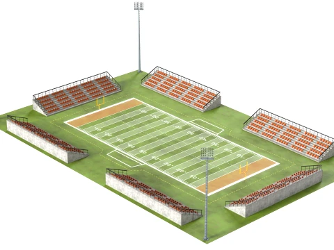 American Football Arena 3D Model