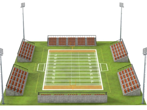 American Football Arena 3D Model