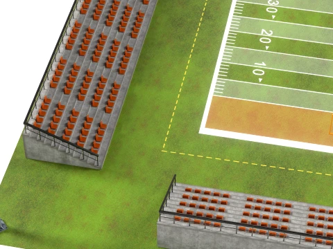 American Football Arena 3D Model