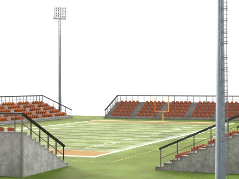 American Football Arena 3D Model