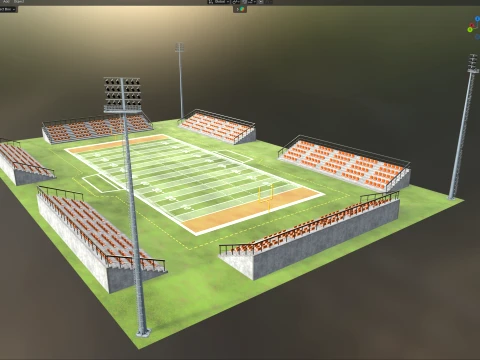American Football Arena 3D Model
