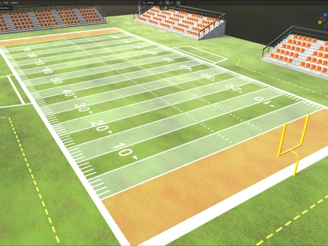 American Football Arena 3D Model