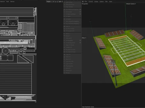 American Football Arena 3D Model