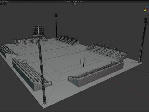American Football Arena 3D Model