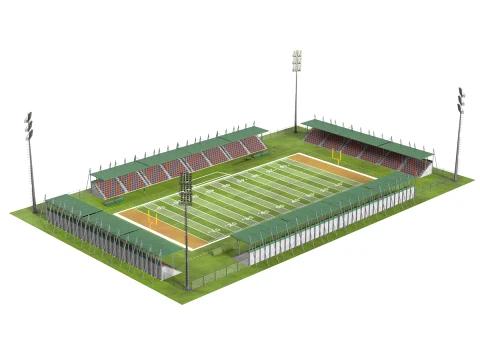 American-Football-Arena im Detail 3D Modell