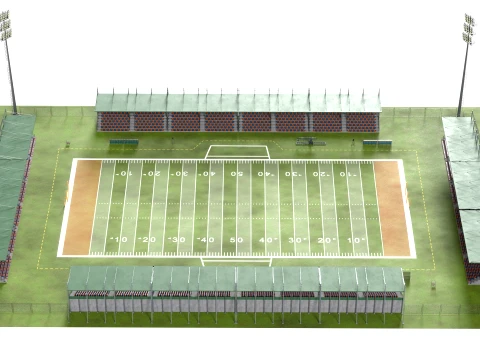American Football Arena Detailed 3D Model