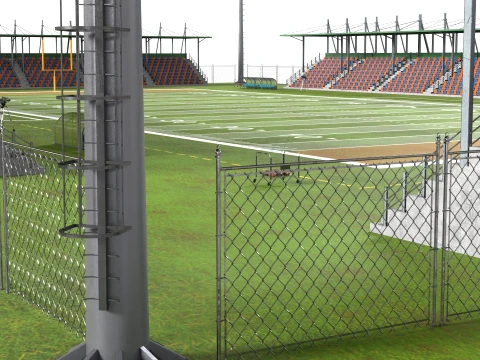 American Football Arena Detailed 3D Model