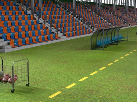 American Football Arena Detailed 3D Model