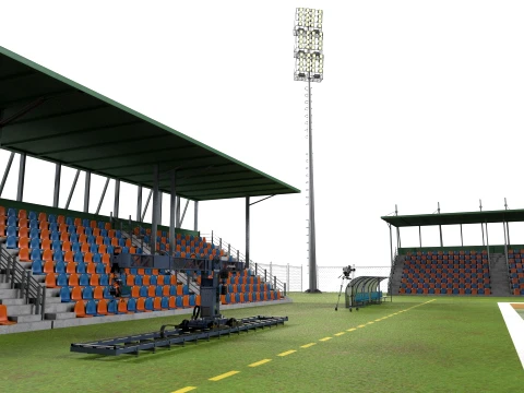 American Football Arena Detailed 3D Model