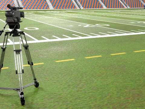 American Football Arena Detailed 3D Model