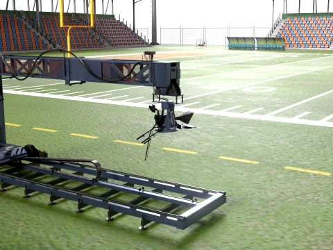 American Football Arena Detailed 3D Model