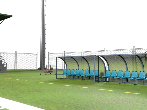 American Football Arena Detailed 3D Model
