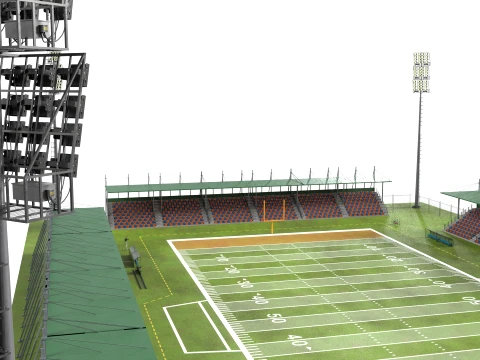 American Football Arena Detailed 3D Model