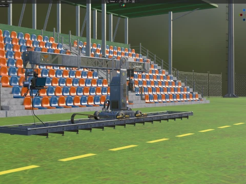 American Football Arena Detailed 3D Model