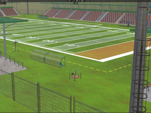 American Football Arena Detailed 3D Model