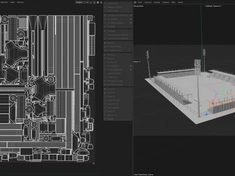 American Football Arena Detailed 3D Model