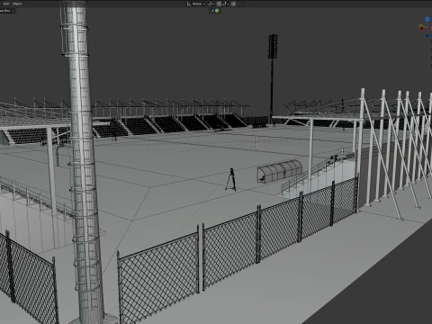 American Football Arena Detailed 3D Model